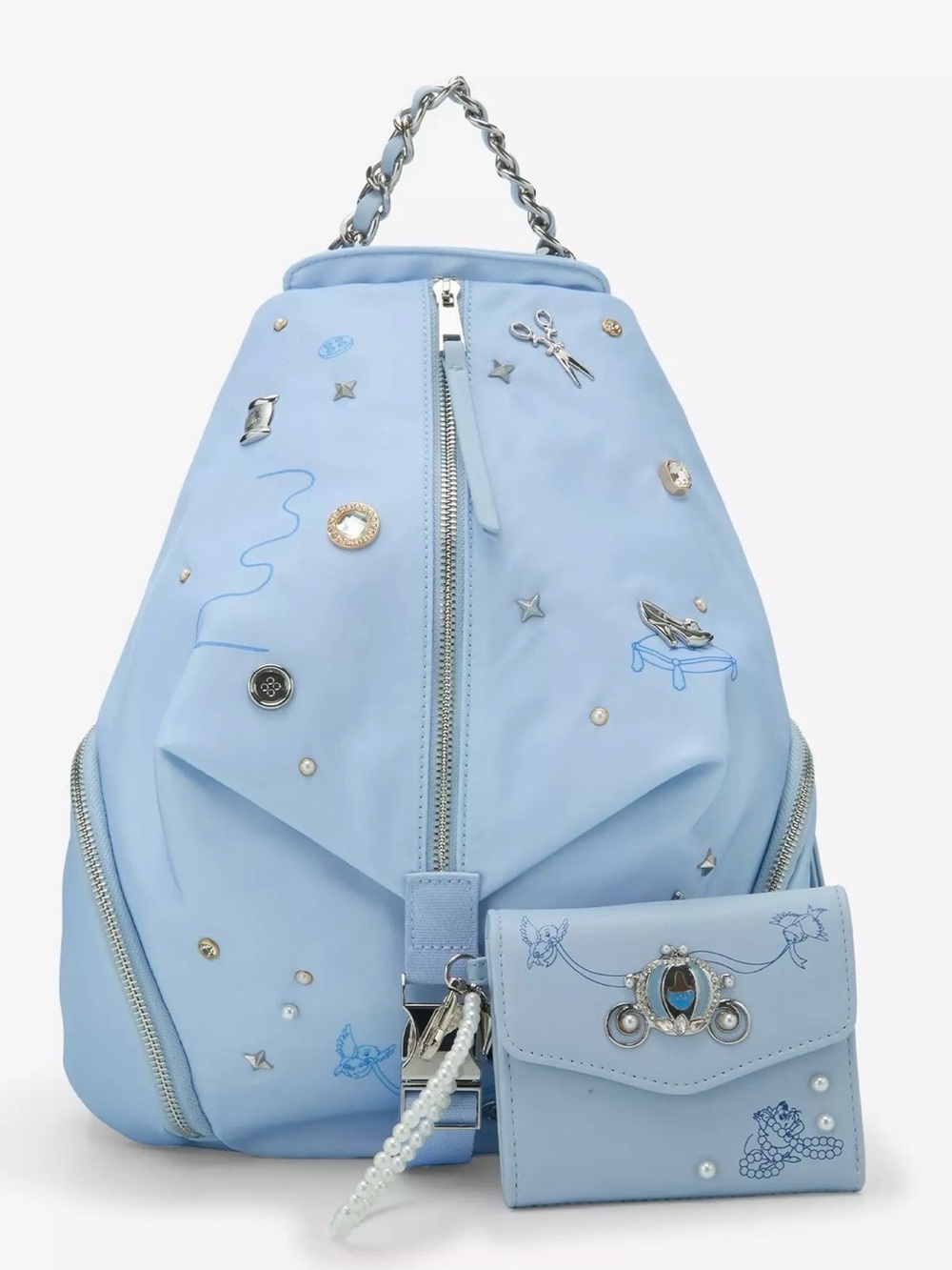 Disney Cinderella Minimalist Studded Mini Backpack AND Matching Wallet - NWT